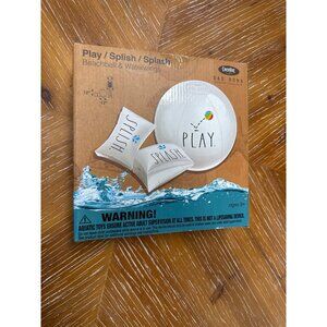 Rae Dunn Coconut Play Splish Splash Beachball & Waterwings Set Ages 8+ Outdoor F